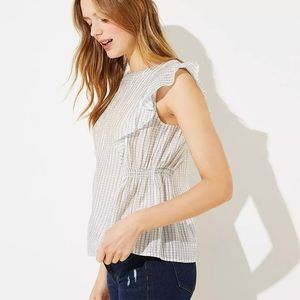 NWT LOFT Checked Flutter Shell Size Medium